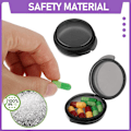 Miniatyrbild 3 av 6: Liten pillerask, söt pillerfodral bärbar för ficka handväska daglig rund minilagringsbehållare öronproppsfodral 4-pack (4 st-svart)