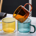 Miniatyrbillede 5 af 5: Dobbeltvægget glas vandkop isolerede glas farverige 250ml krus Transparent 250ml