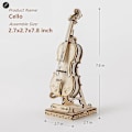 Miniatyrbild 4 av 4: Barnens trä hantverk byggsatser 3d träpussel leksak Diy Cello modell satser att bygga hjärngympa leksaker för flickor
