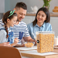 Miniatyrbilde 6 av 7: 4 stk. 4L Kornbeholdere med Flip-Top Lokk, Lufttette Plast Matbeholdere for Kjøkkeninnredning, Ris, Havre