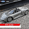 Miniatyrbillede 1 af 5: Welly 1:24 Porsche 911 Gt3 Rs Blå Bil Legetøjsbil Model Simulering Bil Dekoration Samling Gave Legetøj Trykstøbt Model Dreng Legetøj 918 Spyder SPYDER Concept