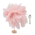Miniatyrbillede 1 af 5: Struds fjerbordlampe Genopladelig Moderne Romantisk Dekorationslampe Soveværelse Sengelampe Til Hjemmedekor Pink