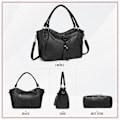 Miniatyrbillede 4 af 11: Dametasker, Frynset Shopper Taske Mode Crossbody Taske i PU Læder Håndtaske til Arbejde, Daglig Brug og Fester Black