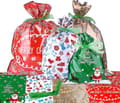 Julklappspåsar Presentinslagning Blandade Stilar Påsar Med Band För Julklappsinpackning