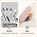 Miniatyrbillede 7 af 8: Silikonebørsteopbevaring Magnetisk Snap Lock Børsteholder Makeup Børsteopbevaring Kosmetisk Opbevaringspose Kosmetisk Børsteopbevaring Rejse Beige