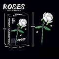 Miniatyrbillede 1 af 3: Rose Flower Building Block Flower Assembly Immortal Flower White