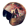 Miniatyrbild 1 av 5: Discokula-hjälm med infällbart visir, coola rekvisita för nattklubbar ROSE GOLD