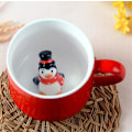 Miniatyrbillede 4 af 5: Julekop med snemand, julemand og tegnefilmmotiv - til kaffe, mælk og morgenmad