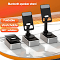 Miniatyrbilde 2 av 5: 3-i-1 Bluetooth lyd- og strømtelefonholder, mobiltelefonstativ med trådløs høyttaler, 100% ny Black