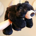Miniatyrbillede 2 af 5: Vægtet angst dinosaur plys legetøj kastepude sød dinosaur udstoppede dyr dukke til drenge piger gave 50CM Black Bear