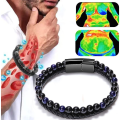 Miniatyrbillede 1 af 5: Humanic+pro Maxhematie Perle Armbånd, Humanic Maxhematie Perle Armbånd, Titaniumion Terapi Armbånd, Humanic+ Armbånd Termogen Terapi Til Kvinder Diameter 19cm Black Blue