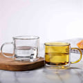 Pikkukuva 4 / 5: Kaksinkertainen lasinen vesikuppi eristetyt lasit värikkäät 250 ml mukit Transparent 250ml