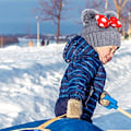 Miniatyrbillede 4 af 5: Toddler Hat Vinter Dobbelt Pom Pom Strikhue grey