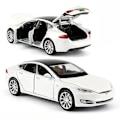 Miniatyrbild 1 av 5: 1/32 Tesla Model X 90d SUV Leksaksbilmodell Gjutna Metall Miniatyr Ljud & Ljus Drag tillbaka 1:32 Samlingspresent För Pojke Barn TESLA MODEL S White