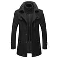 Trenchcoat for menn Vinter Ullblanding Jakke Overfrakk Lang Overfrakk Svart S black S