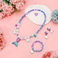 Miniatyrbild 3 av 6: Sjöjungfru Halsband Godis Armband Sjöjungfru Smyckeset för Flickor med Presentask Sjöjungfru Prinsessa Klä Ut sig för Sjöjungfru Fest Dekorationer Födelsedag