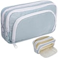 Miniatyrbillede 1 af 7: Abrikos Blyantsæske med Rum Stor Blyantsæske Multifunktion Blyantpose Preppy Blyantpose Stationery Organiser Æstetiske Makeuptasker Blue