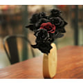 Miniatyrbillede 5 af 5: 10 stk. Sorte Kunstige Silke Roser Blomster Falske Silke Rose Buketter til Bryllupsfest Sort (D-4) black