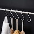 Miniatyrbillede 2 af 3: 10-pak S-formede kroge Små ophængskroge 304 Heavy Duty rustfrit stål kroge Pan Pot Holder Rack Metal kroge Skab Planter kroge til tasker, håndklæder, kop