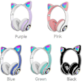 Pikkukuva 2 / 2: Peliheadset Muoti Bluetooth Kissan Korva Led Yhteensopiva Valo Ylös Langaton Headset Violetti