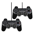 Miniatyrbillede 1 af 5: Kablet USB PC-spilcontroller til Winxp/win7/win8/win10 til pc-computer bærbar sort gamepad joystick A Black 2PCS