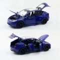 Miniatyrbilde 5 av 5: 1/32 Tesla Model Y SUV Lekebilmodell, Diecast AlloyMetal Miniatyr Lyd & Lys Tilbake 1:32 Samling Gave, Til Gutt Barn White