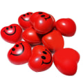 Miniatyrbillede 1 af 4: Hjerteformede Smiley Stressbolde 12stk, Valentinsdagsgave