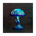 Miniatyrbillede 4 af 5: Farvet bordlampe i plettet planteserie til soveværelse, natbord, svamp, retro