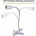 Miniatyrbilde 3 av 5: E27 Klemmelampe med Svanehals og Bryter, Bordlampe, Skrivebordslampe, Lampesokkel