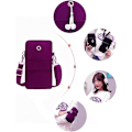 Miniatyrbillede 6 af 6: Kvinder Cross Body Telefon Taske Damer Over Shoulder Tasker 3 Lag Mobiltelefon Taske Pung Nylon Tegnebog til Kvinder Håndtasker