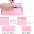 Miniatyrbilde 6 av 7: Reisearrangør Pakkeposer, 6 PCS Reisepakkekuber Sett for Klær Reisebagasje Organisasjonsposer Oppbevaringsposer Pink