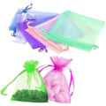 Miniatyrbillede 2 af 4: 100 stk blandet farve organza gavepose, smykkeemballage mesh
