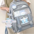 Miniatyrbillede 1 af 2: Ny Sanrio Kuromi Rygsæk Skuldertaske Pompompurin My Melody Studerende Skole Taske Stor Kapacitet Tegneserie Sød blue