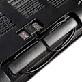 Miniatyrbillede 8 af 11: Metal Panel Dual Fan Notebook Cooler Høj Hastighed Silent Laptop Køling Pad Slim Stand Holder til 14 Tommer PC Computer Sort