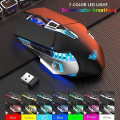 Miniatyrbilde 4 av 5: Bluetooth-mus, oppladbar trådløs spillmus for flere enheter (bt 5.0/3.0+usb) med sideknapper, Rgb Led-lys opplyst ergonomisk trådløs datamus