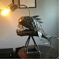 Miniatyrbilde 2 av 5: Anglerfisk Lampe Kunst Håndlaget Statue Sjødyr Ornament M M