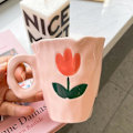 Miniatyrbillede 4 af 5: Håndlavet Keramisk Krus Håndmalet Og Sky Uregelmæssig Kaffekop Til Te Mælk Gaver Kop(blå)