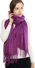 Damhalsdukar Pashmina-sjalar och omslag för bröllopssjalar för kvinnor Vinter (Lila)