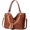 Miniatyrbillede 1 af 11: Dametasker, Frynset Shopper Taske Mode Crossbody Taske i PU Læder Håndtaske til Arbejde, Daglig Brug og Fester Brown