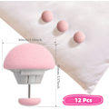 Miniatyrbild 2 av 8: 12 st svamp täcke klämmor halkfria täcke hållare klämmor täcke hållare fixator för filt lakan gardin strumpor madrassöverdrag Pink