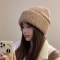 Miniatyrbilde 5 av 5: Beanies Dame Slouchy Beanies For Kvinner Vinter Lett Jenter Ull Strikket Lue Mansjett Myk Varm Slouch Beanie Cap style 2