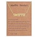 Miniatyrbillede 1 af 5: Rustfrit stål Ts-inspireret halskæde Fahion kravebenkæde Unik halskæde Gold SWIFTIE 13