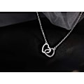 Miniatyrbillede 5 af 6: Interlock Heart Sterling Sølv Vedhæng Halskæde til Teenagere Piger Dainty Infinity Evighed Kærlighed Choker Halskæder Søde Initial Hjerte Justerbar Kæde
