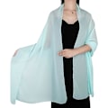 Miniatyrbillede 5 af 5: Gennemsigtige bløde chiffon tørklæder og omslag til kvinder af Ladies, lette brudekjoler til aftenfest, tørklæde til brud (lyseblå)