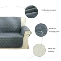 Miniatyrbild 4 av 5: Husdjurssoffa 1/2/3 Sitser Överdrag Quiltad Överkast Tvättbart Överdragsskydd 1 Seater Grey