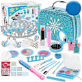 Miniatyrbilde 1 av 4: Vaskbar Sminkepung for Barn med Frozen-Tema, Sminkeleker, Koffert, Julegave, Bursdagsgave, Jente 32pcs