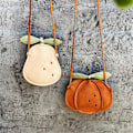 Miniatyrbillede 2 af 4: Tegneserie skuldertaske efterår vinter håndtaske til småbørn piger opbevaringspose Pumpkin