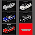 Pikkukuva 2 / 5: 1:24 Tesla Model 3 Model Y Model S Model X Metallivalu Die Cast -auto pienoinen ääni ja valo lapsille lelukeräily syntymäpäivälahja Model 3 Blue