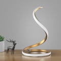 Miniatyrbild 1 av 5: Spiral LED-bordslampa, modern 3-färgs dimbar skrivbordslampa med minimalistisk belysningsdesign och touch-kontroll, kreativ snygg smart lampa för sovrum
