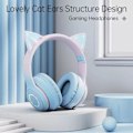 Pikkukuva 2 / 5: Bt029c Bluetooth-yhteensopiva kuuloke Gradient Glowing Ergonomically Comcompatibletable Foldable Hifi Stereo Music Irrotettavalla mikrofonilla Cute Cat Ear Wirele Pink
